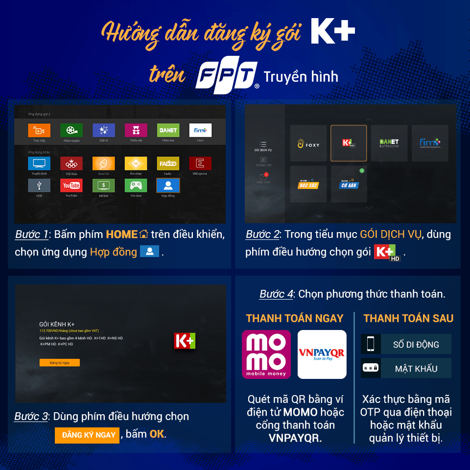 Cách Đăng Ký K+ Trên Truyền Hình FPT Đơn Giản Chi tiết nhất